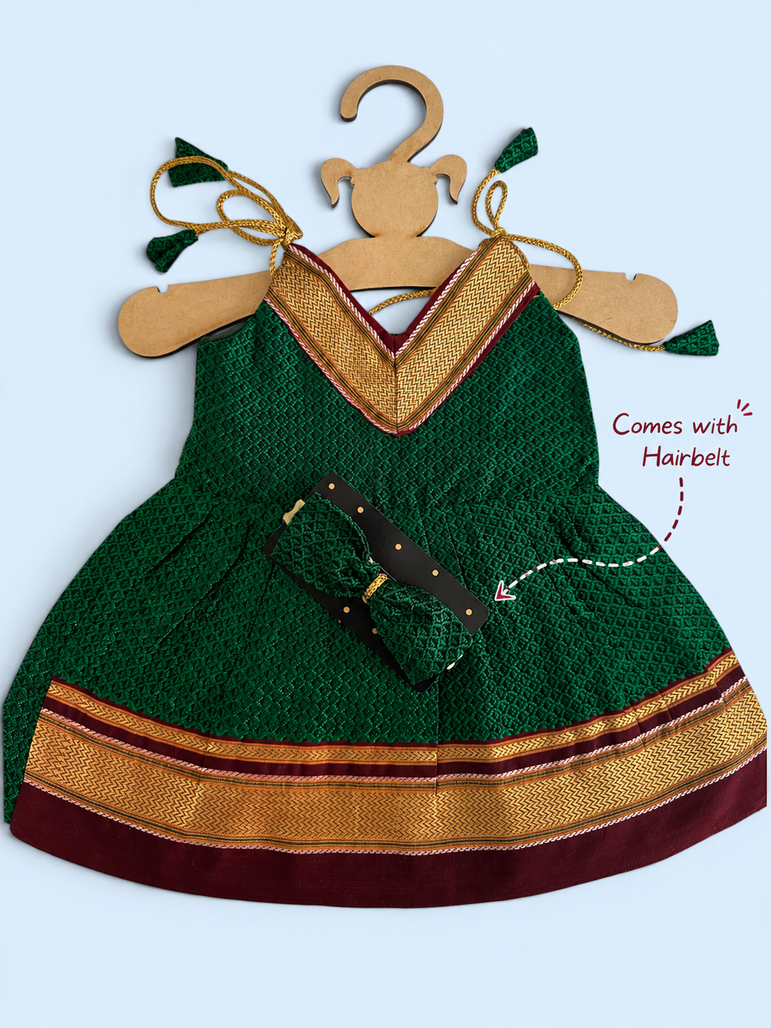 Easy Knot Newborn Khan Frock - Green