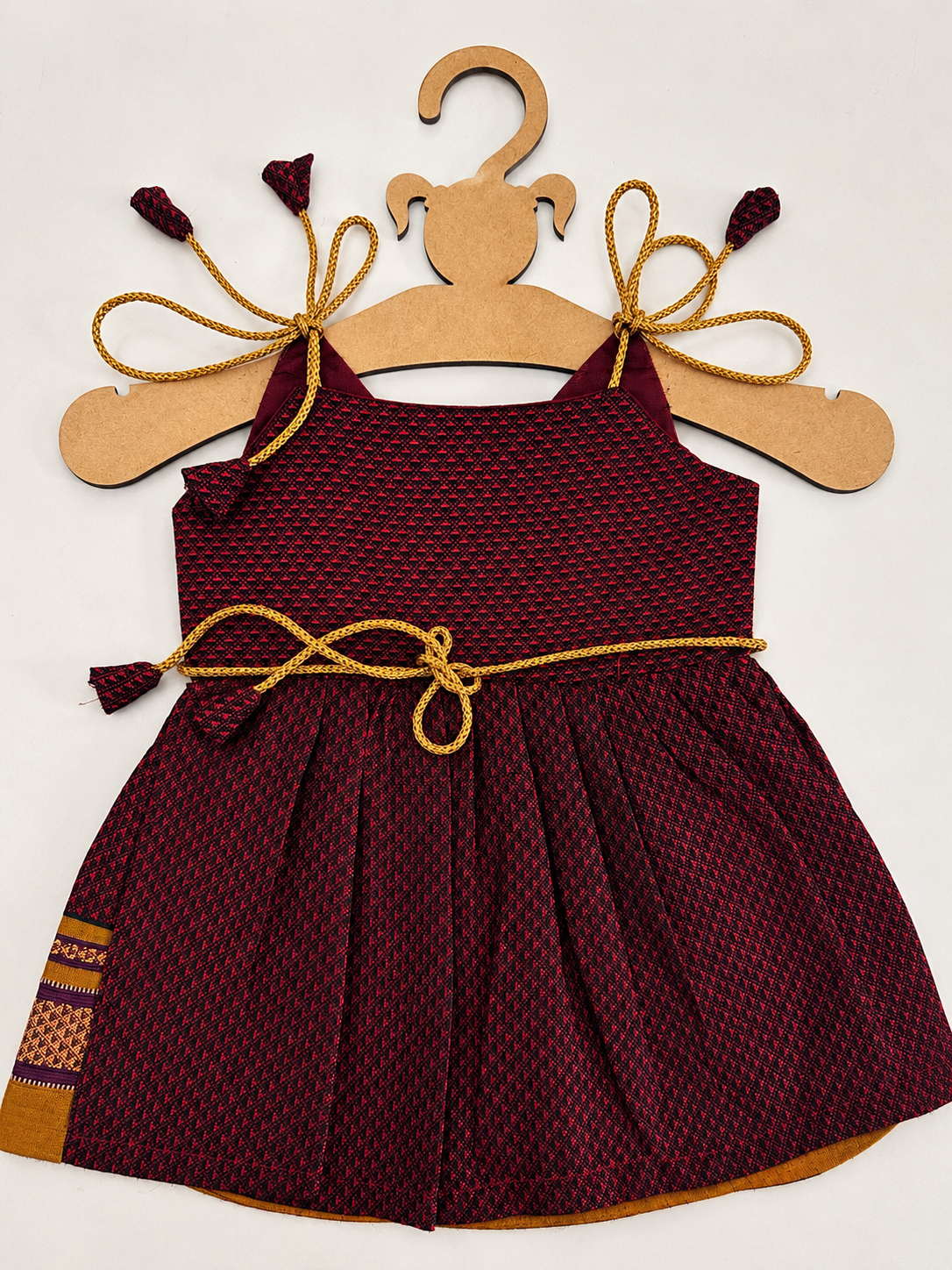 Easy Knot Newborn Khan Frock - Maroon