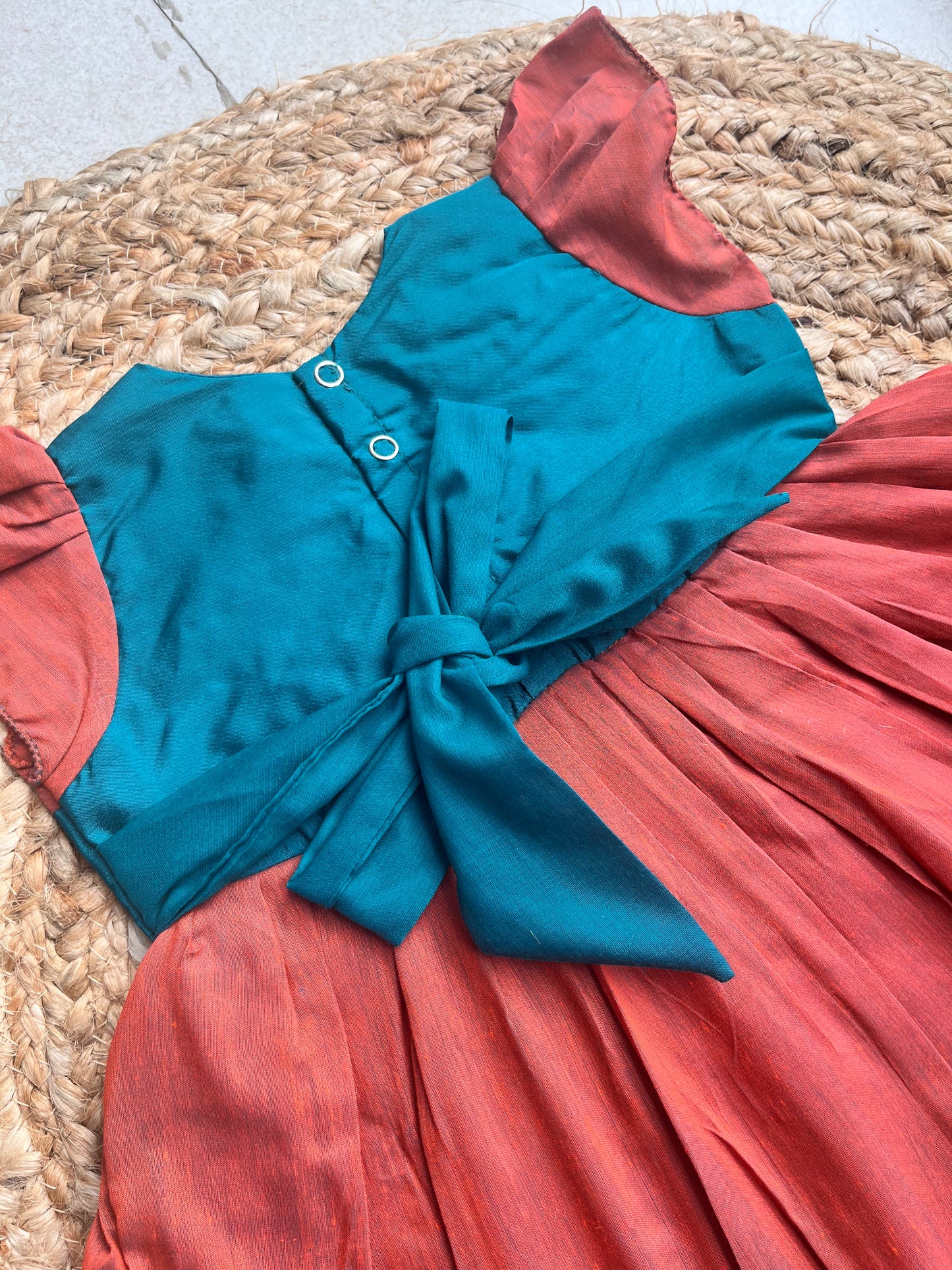 Rust Orange Zari Frock