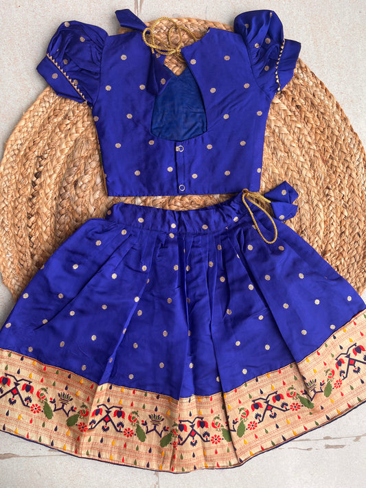 Mor Paithni Silk Lehnga(Royal Blue)
