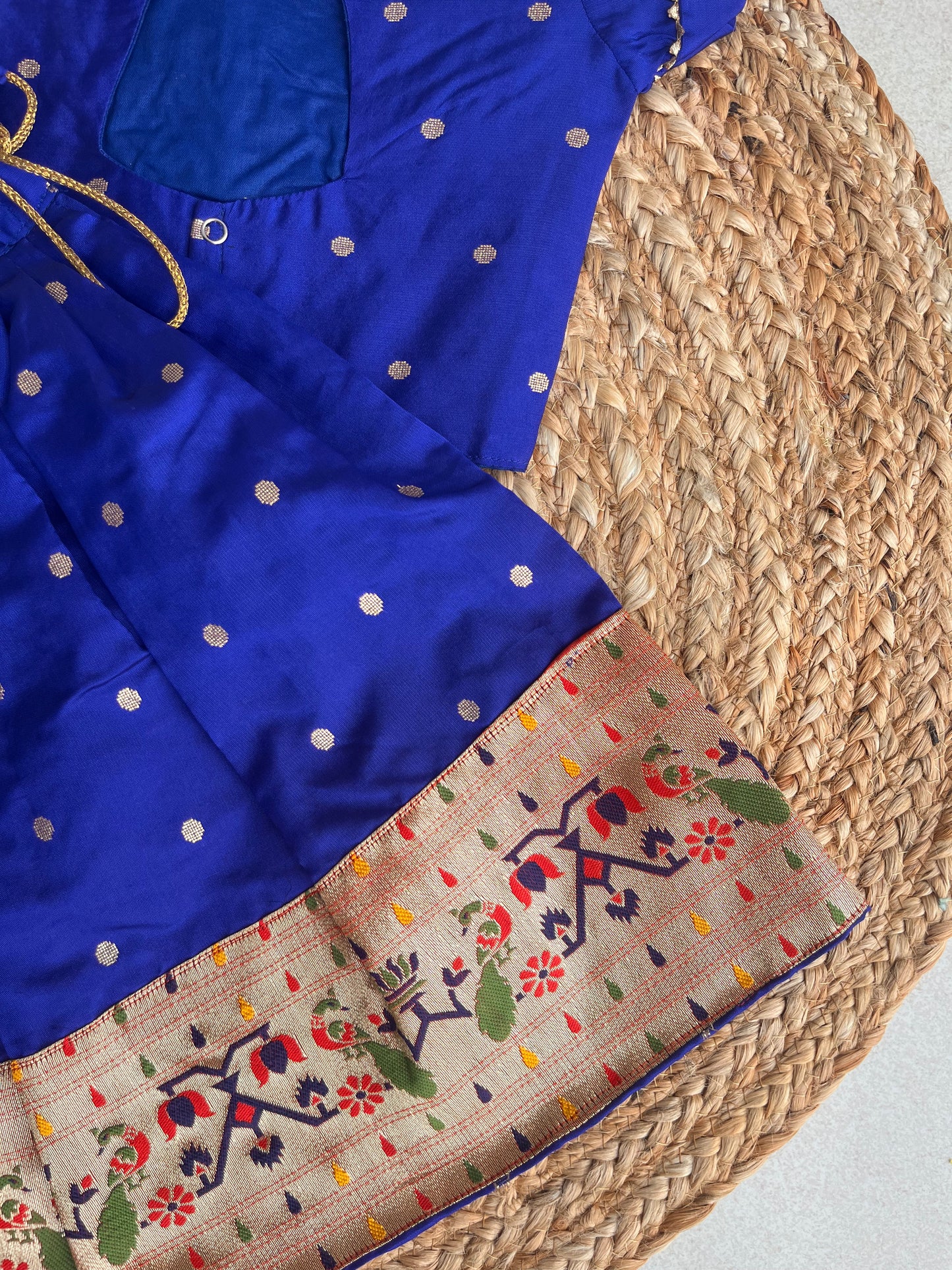 Mor Paithni Silk Lehnga(Roral Blue)