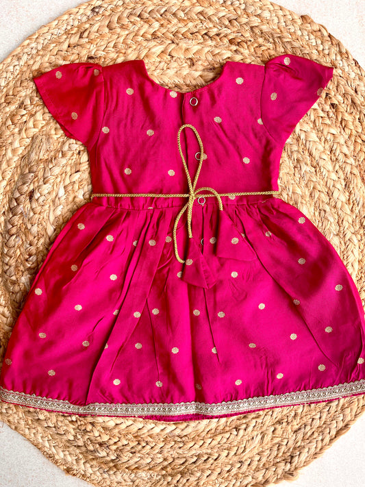 Pink Butti Paithni Frock