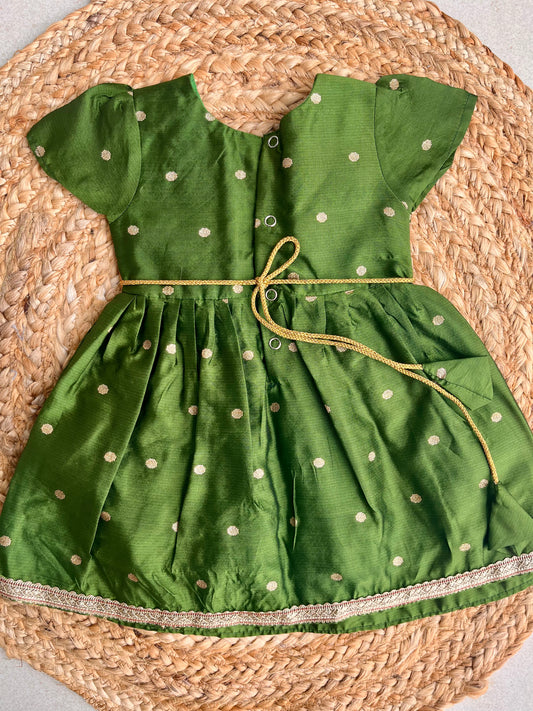 Mehandi Green Butti Paithni Frock