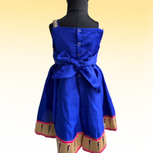 Royal Blue Paithni Frock with Munia Border
