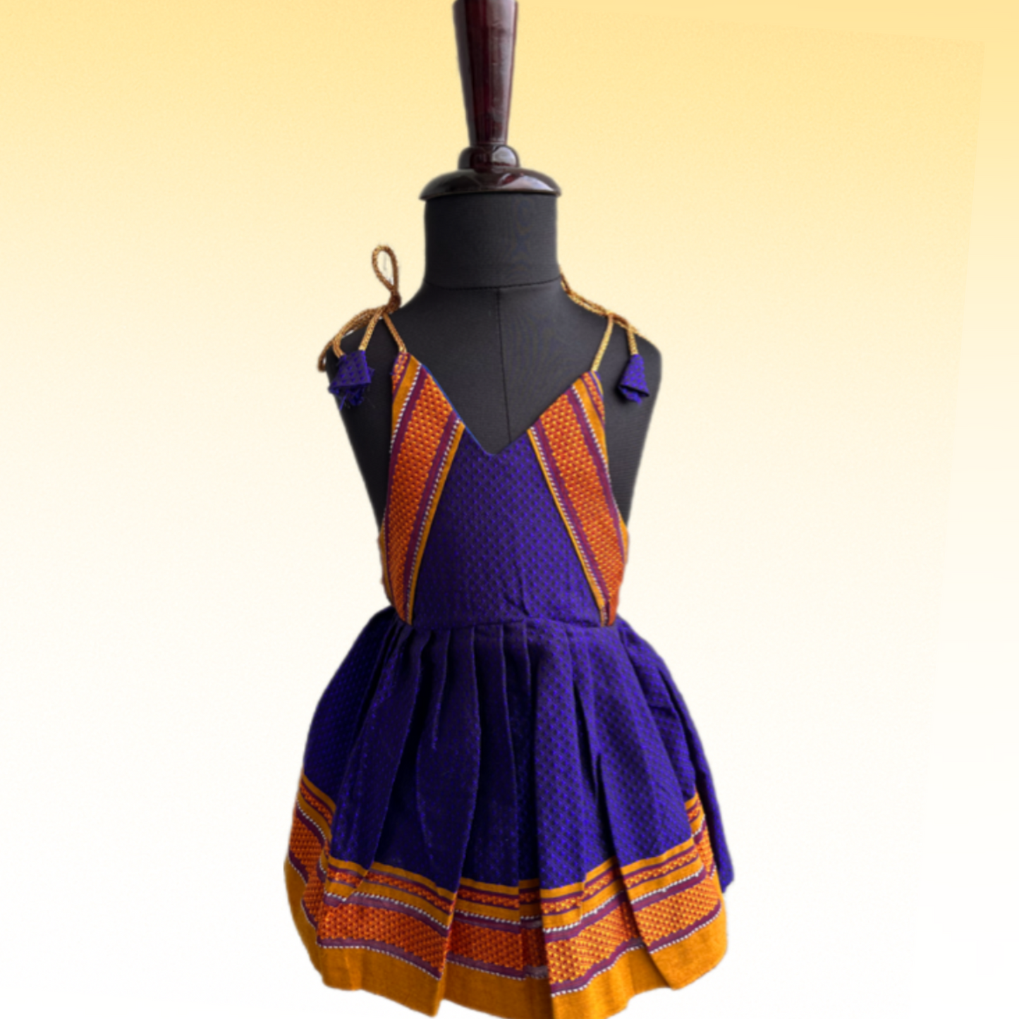 Preemie Blue( Yellow Border) Khann Frock