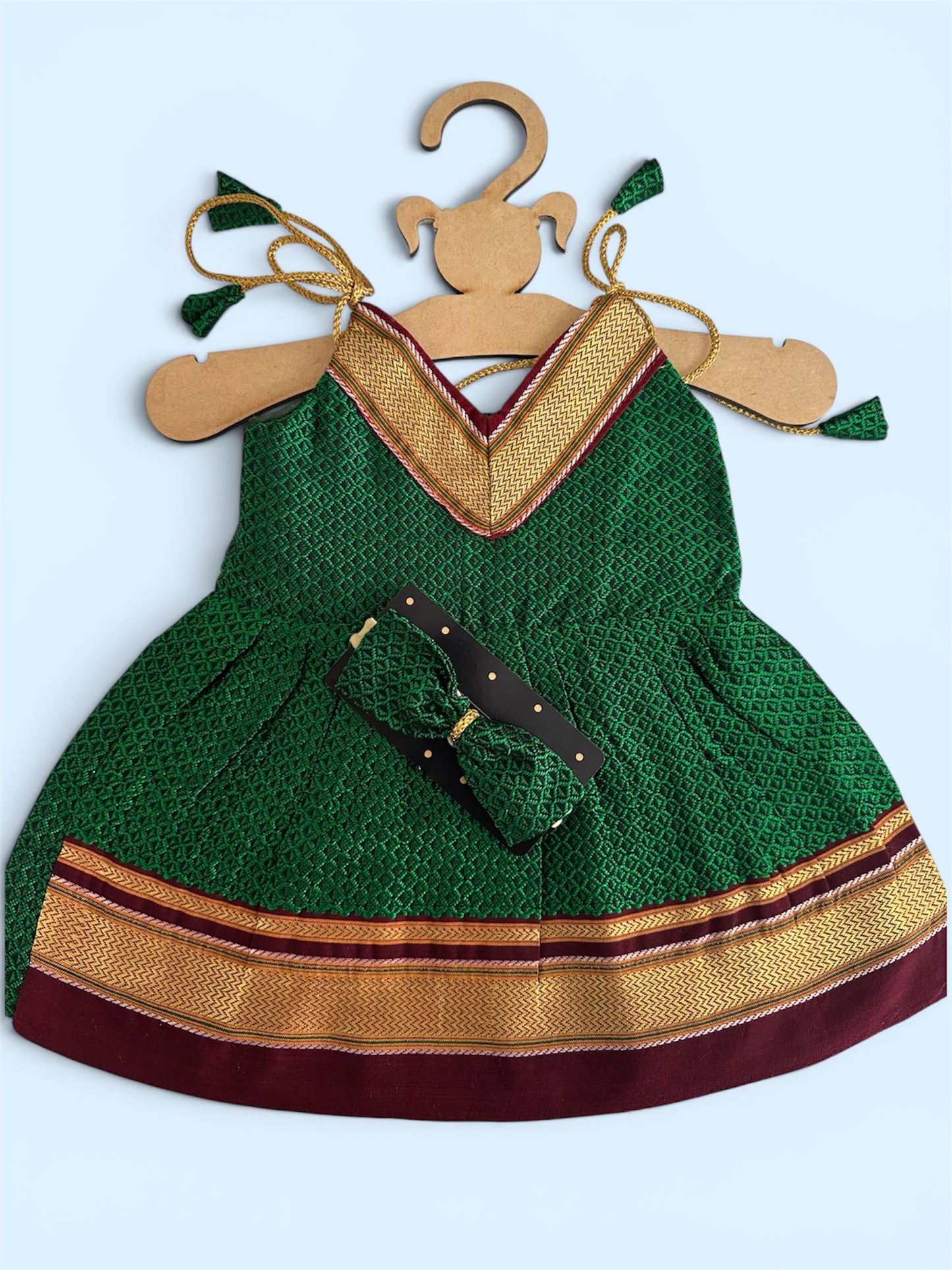 Easy Knot Newborn Khan Frock - Green
