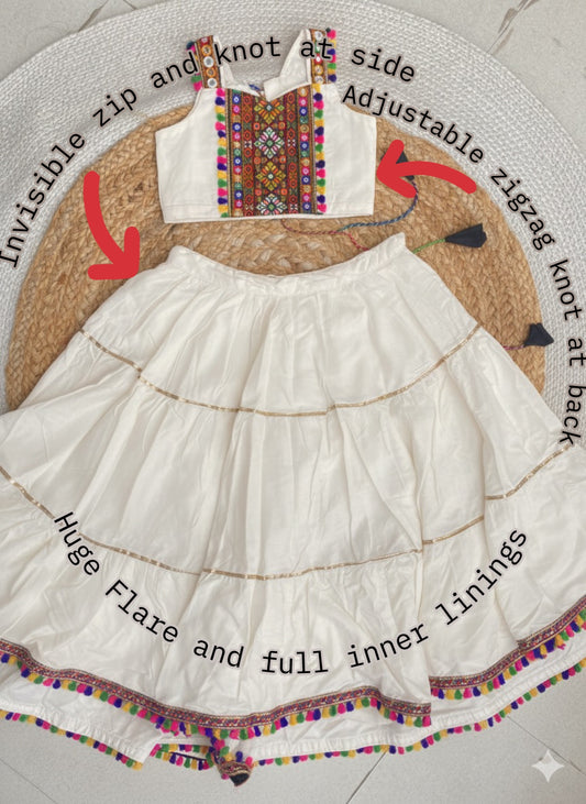 Chaniya Choli - (Off White) with dupatta