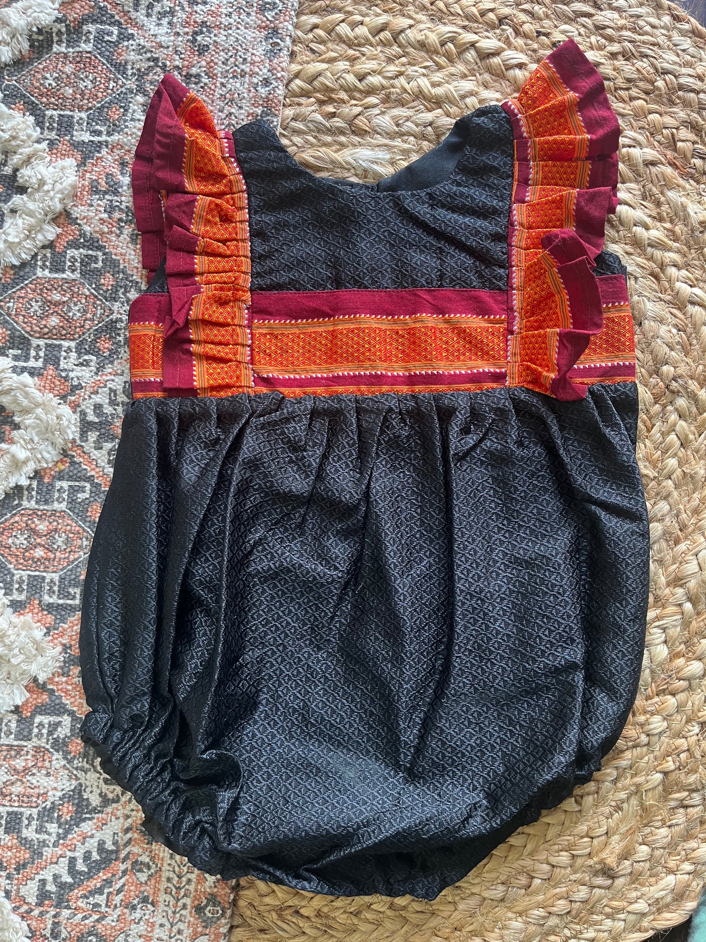 Black Ethnic Baby Romper - Zari Frills