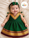 Easy Knot Newborn Khan Frock - Green