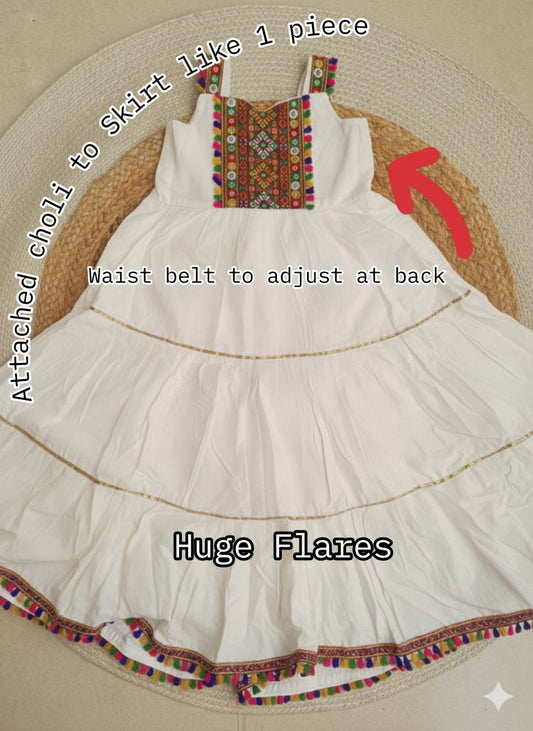 Garba One piece - Off White with dupatta