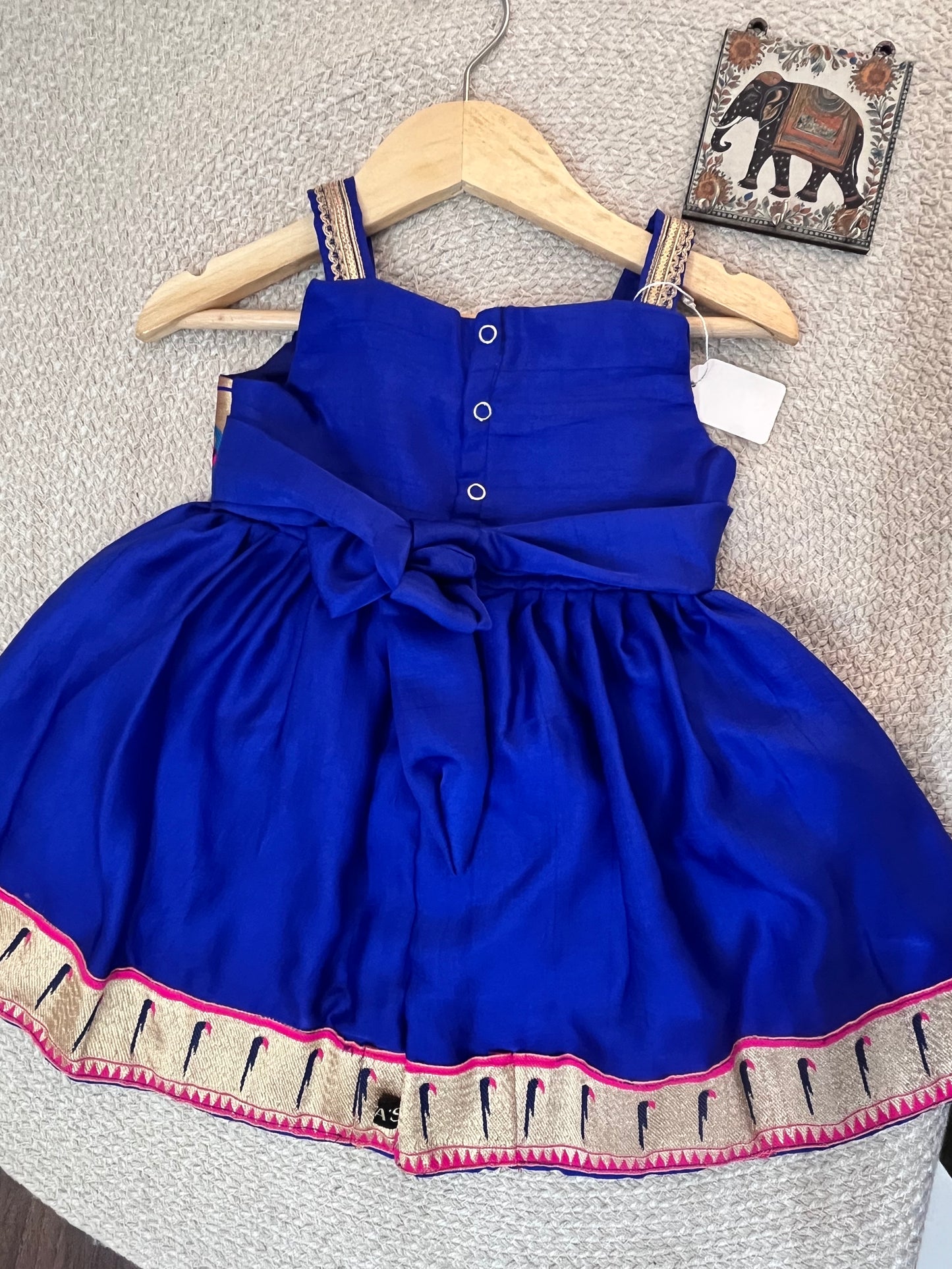 Royal Blue Paithni Frock with Munia Border