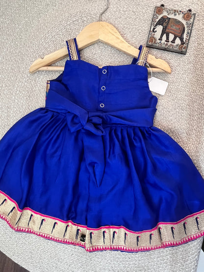 Royal Blue Paithni Frock with Munia Border