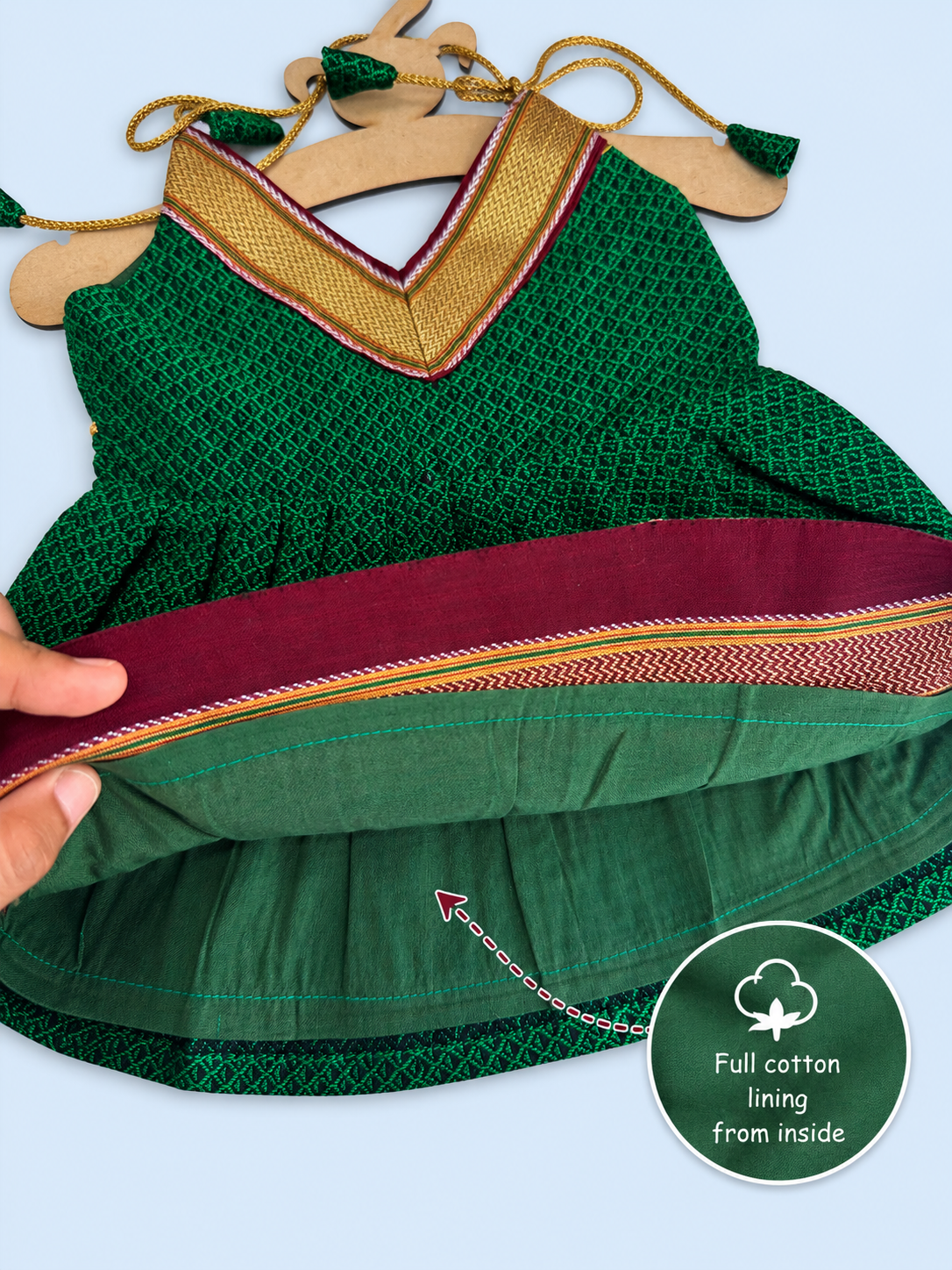 Easy Knot Newborn Khan Frock - Green