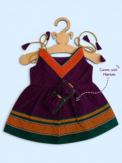 Easy Knot Newborn Khan Frock - Purple
