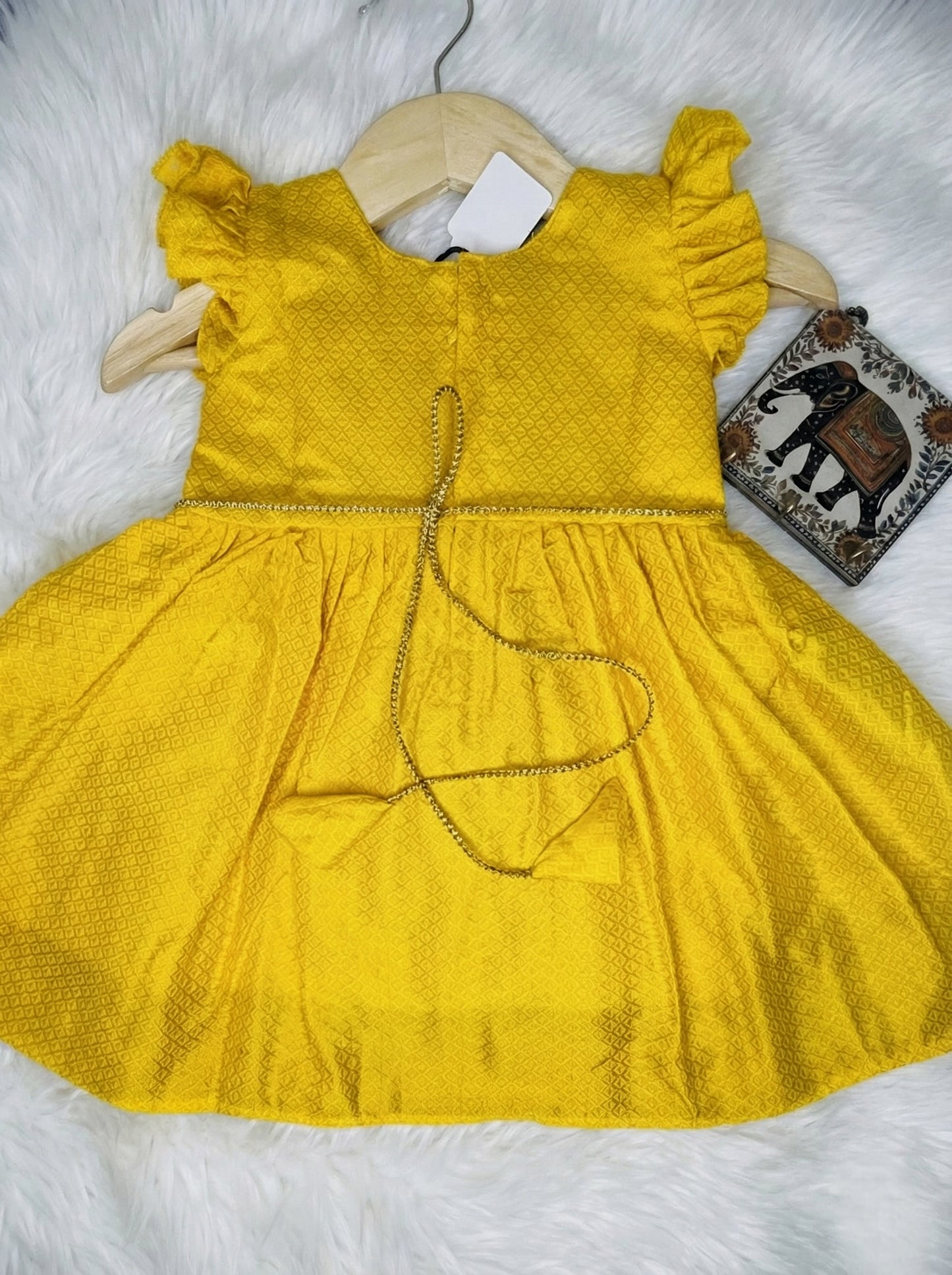 Maharani Khan Frock - Yellow