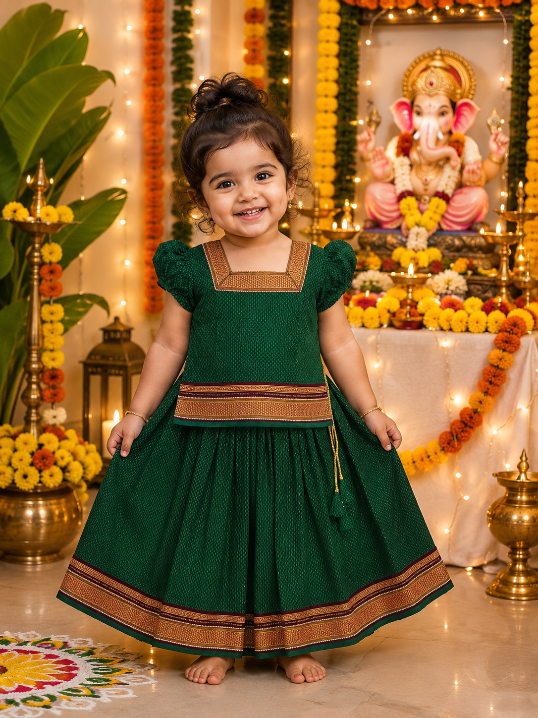 Classic Khan Parkar Polka Green