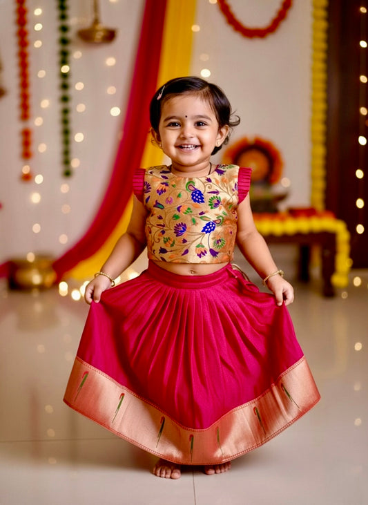 Paithni khan Fusion Parkar Polka- Pink