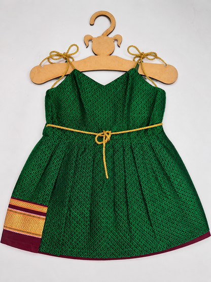 Easy Knot Newborn Khan Frock - Green