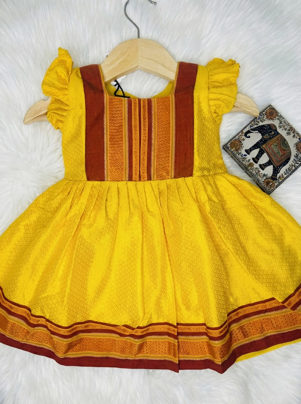 Maharani Khan Frock - Yellow