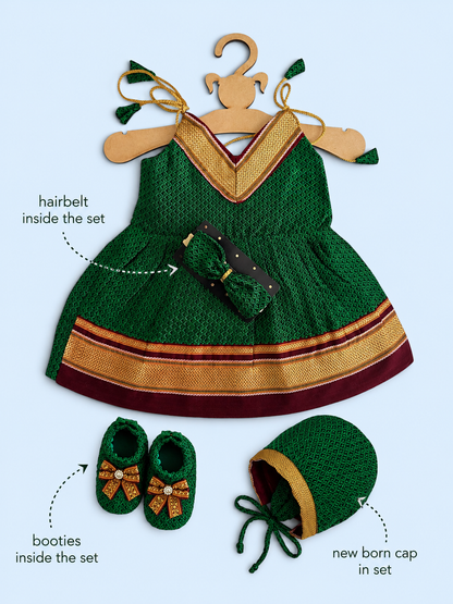 Easy Knot Khan Frock Set - Green