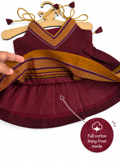 Easy Knot Newborn Khan Frock - Maroon