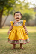 Heritage Paithni Silk Frock- Yellow
