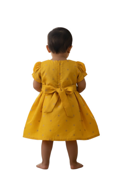 Heritage Paithni Silk Frock- Yellow