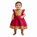 Pure Cotton Paithni Frock - Pink Wine Colour