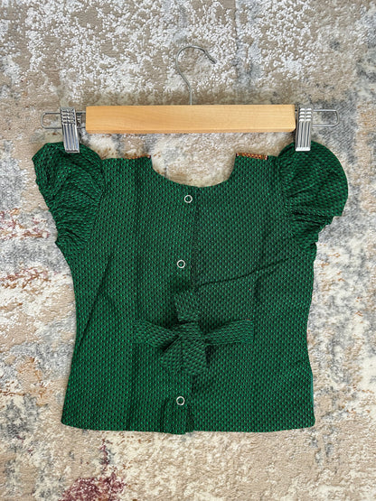 Classic Khan Parkar Polka Green - With Bappa Embroidery Print