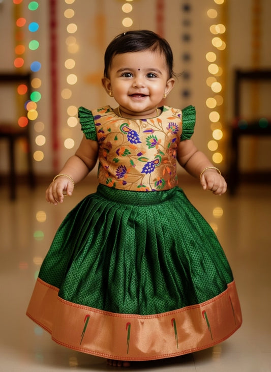 Khan-Paithni Fusion Parkar Polka(Green)