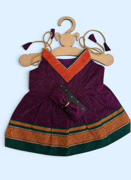 Easy Knot Newborn Khan Frock - Purple