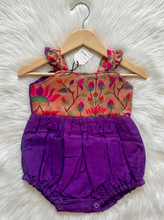 Silk Paithni Romper - Purple