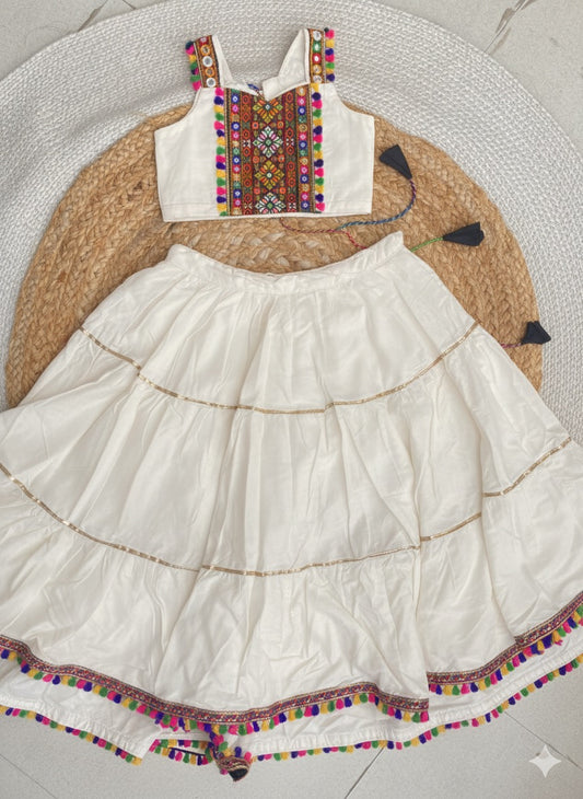 Chaniya Choli - (Off White) with dupatta