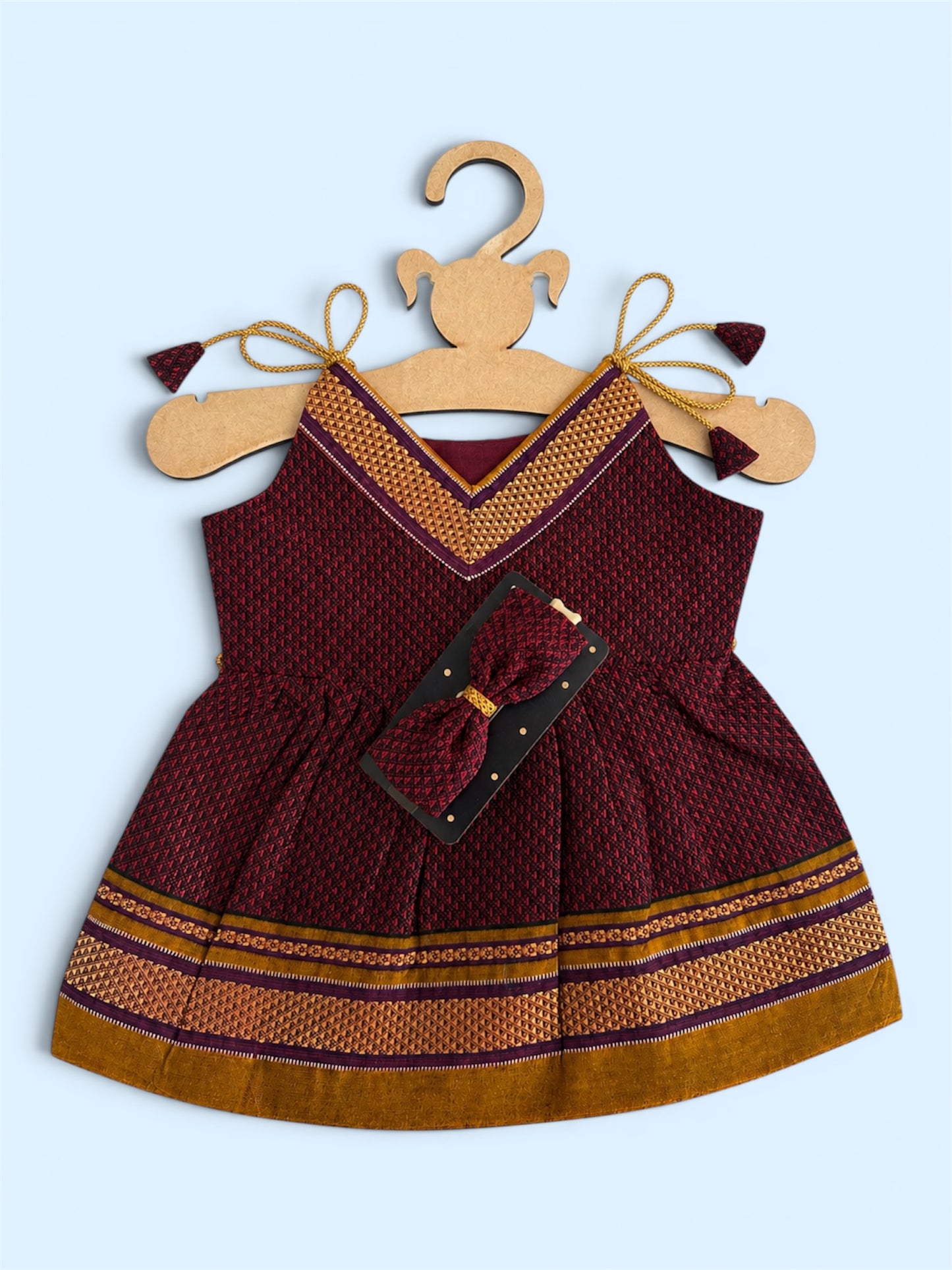 Easy Knot Newborn Khan Frock - Maroon