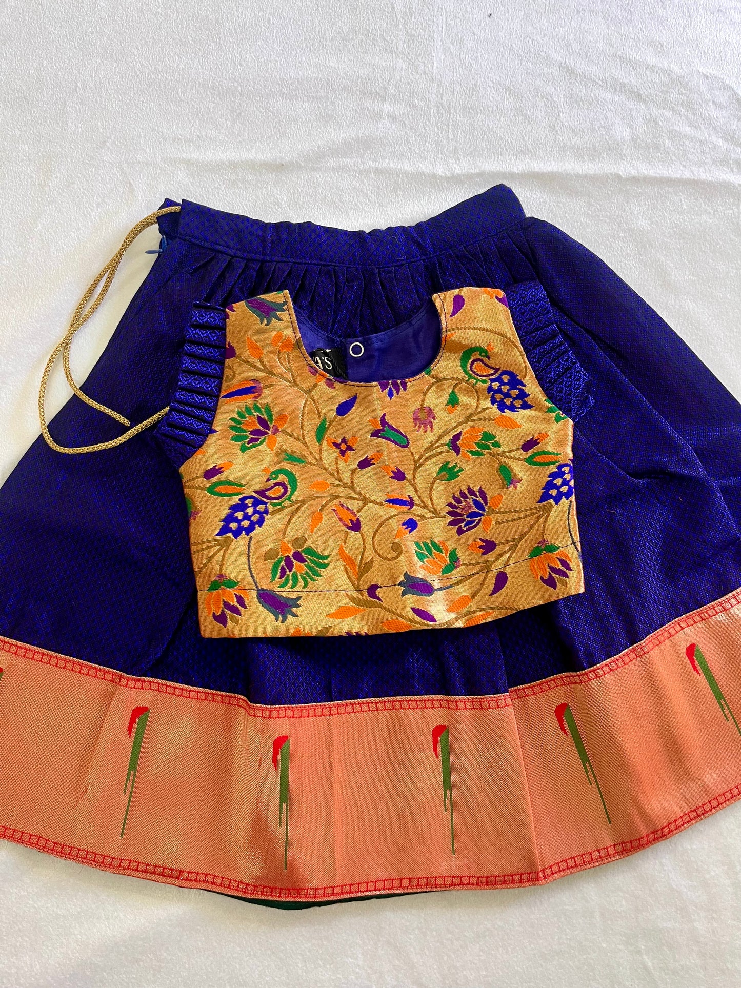 Paithni khan Fusion Parkar Polka- Royal Blue