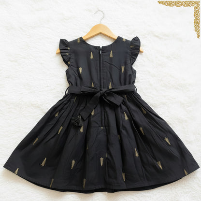 Pure Cotton Paithni Frock - Black