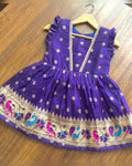Star Butti Silk Frock - Dark Purple
