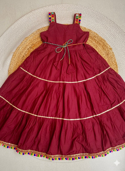 Zen Boho one piece - Maroon with dupatta