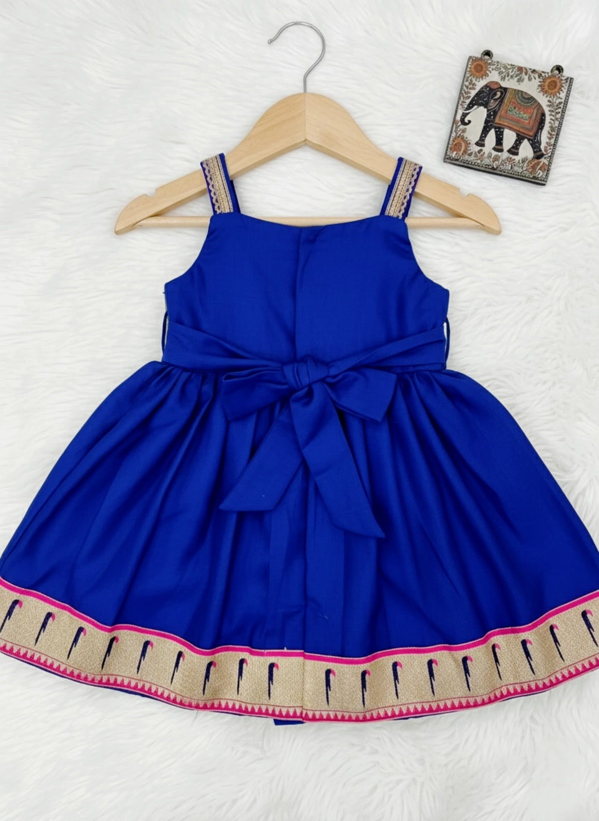 Royal Blue Paithni Frock with Munia Border