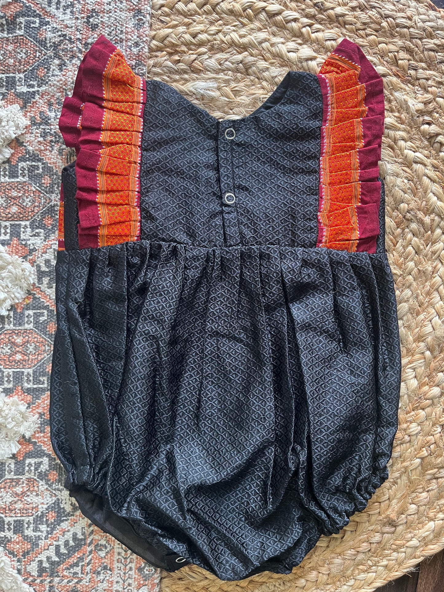 Black Ethnic Baby Romper - Zari Frills