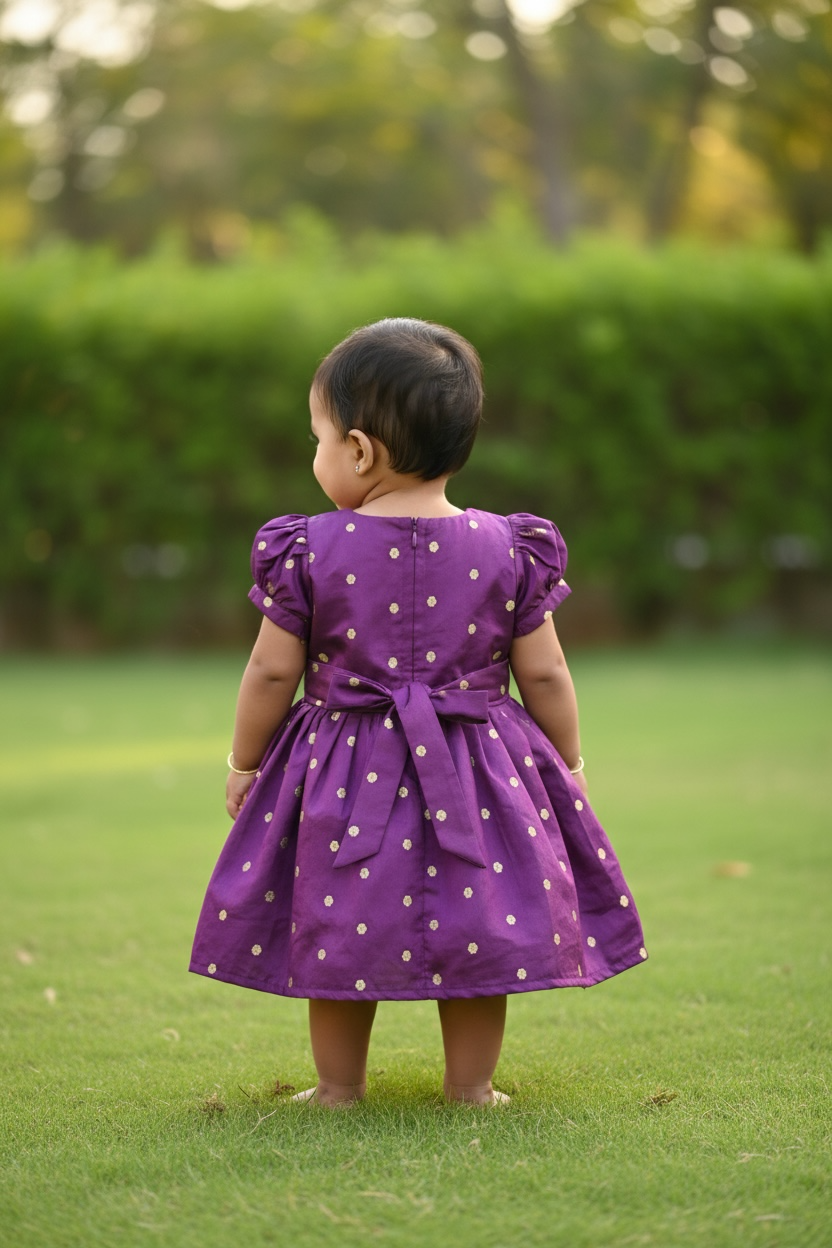 Heritage Paithni Silk Frock-Purple