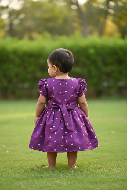 Heritage Paithni Silk Frock-Purple