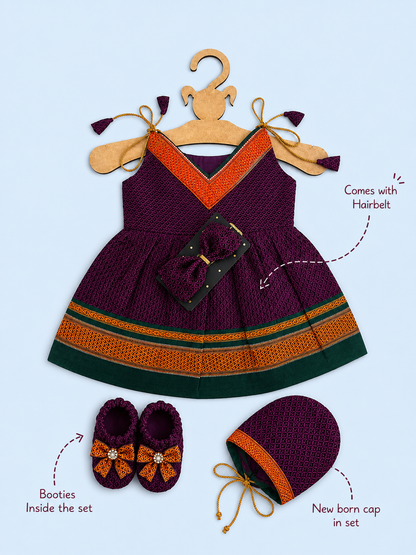 Easy Knot Khan Frock Set - Purple