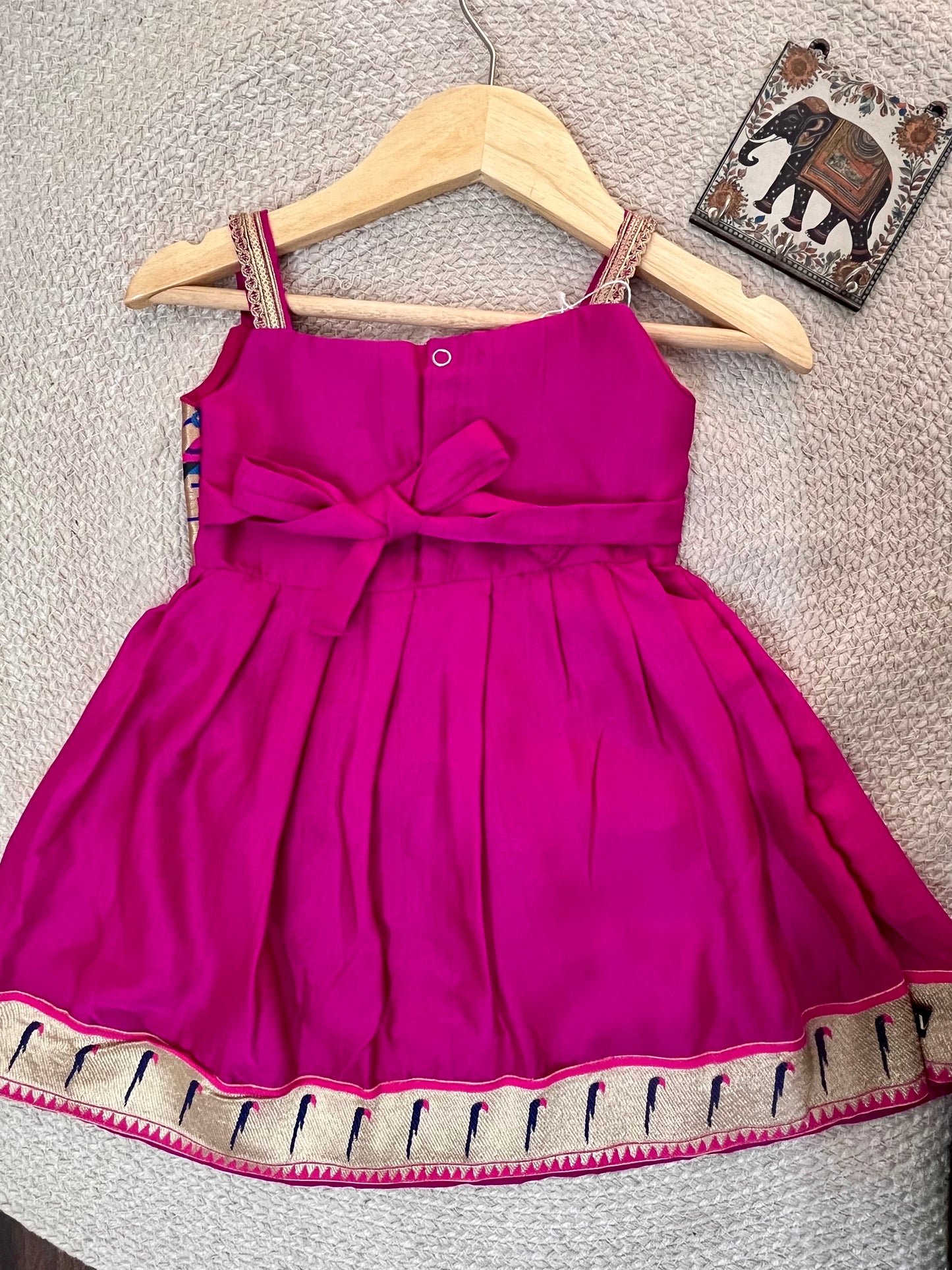 Magenta Pink Paithni Frock with Munia Border