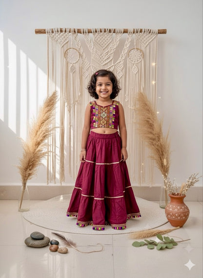 Zen Boho Charm Set -(Maroon) with dupatta