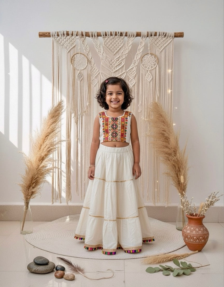 Zen Boho Charm Set - (Off White) with dupatta