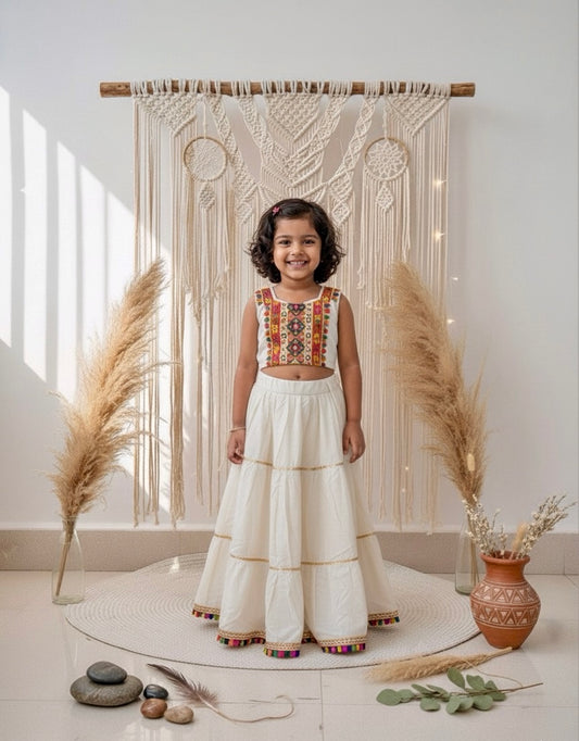 Boho Charm Set - (Off White) with dupatta