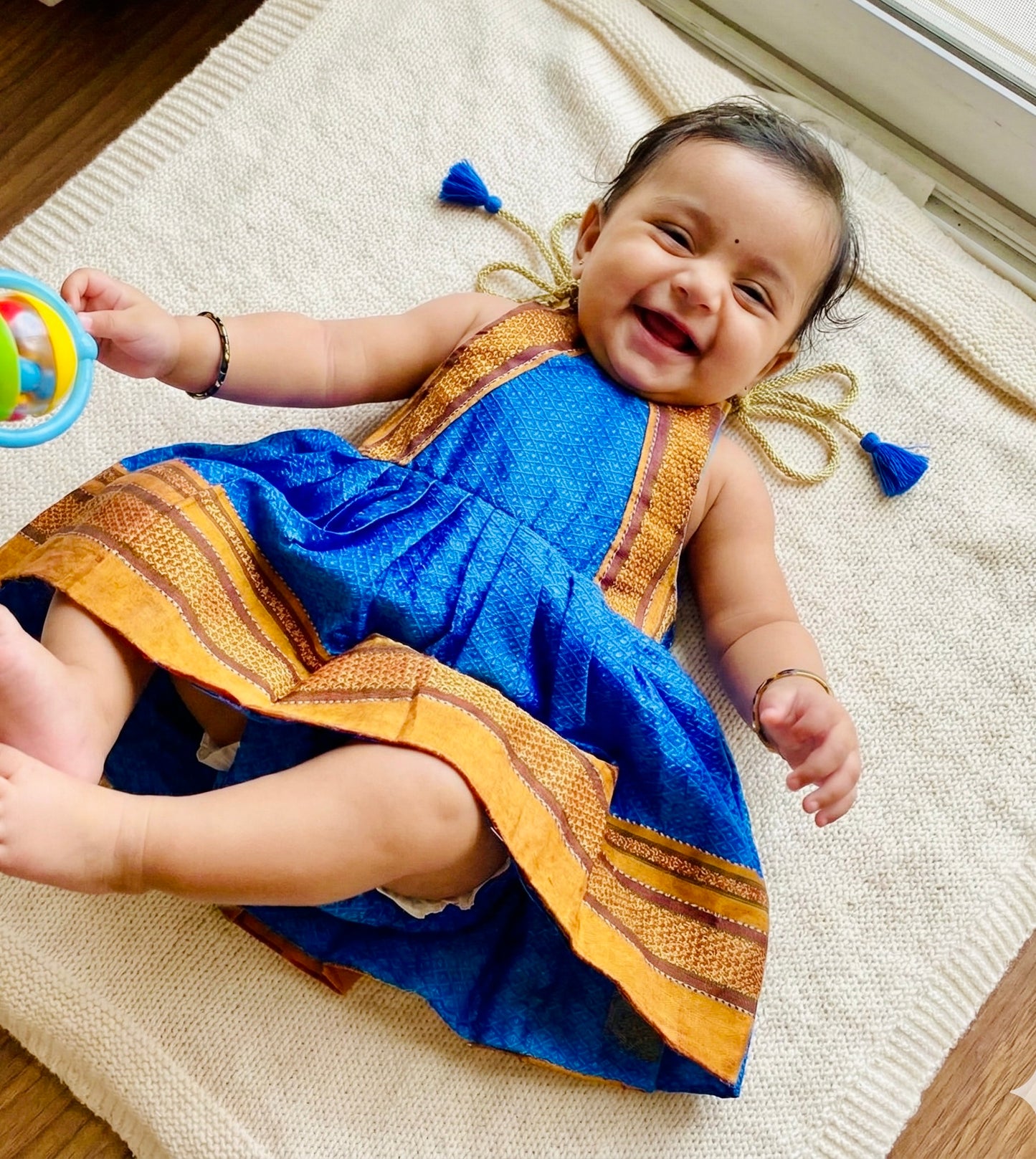 Preemie Sky Blue( Chintamani Colour) Khann Frock