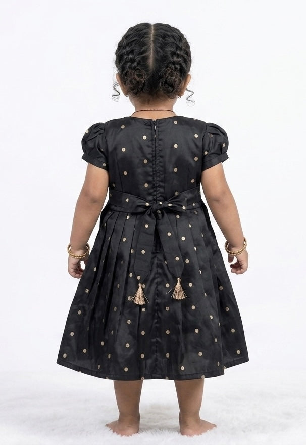 Heritage Paithani Silk Frock - Black