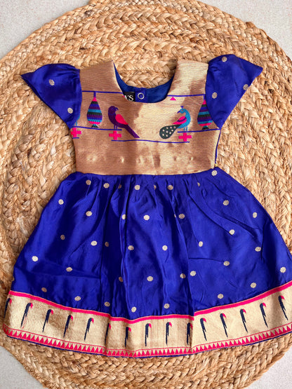 Blue butti paithni frock